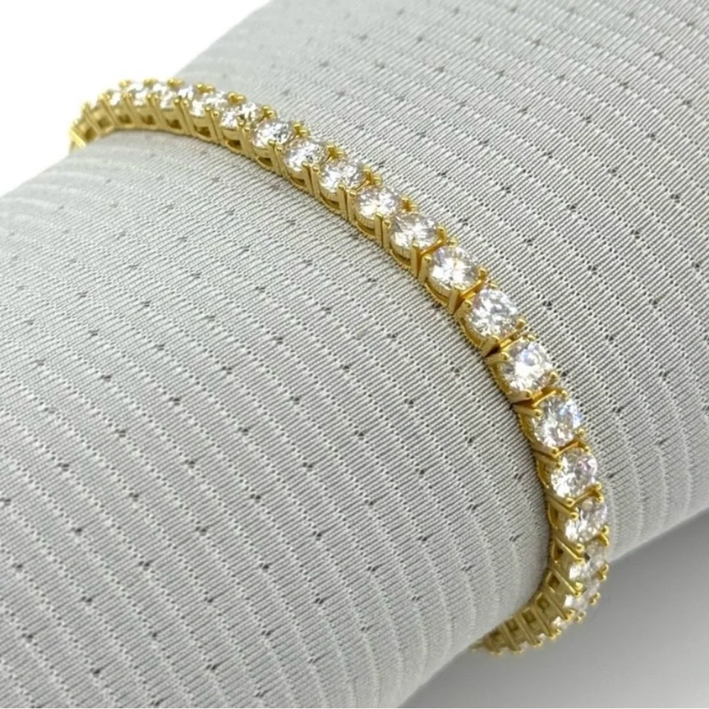 18K Gold Plated, 14.40CTW Moissanite Tennis Bracelet
